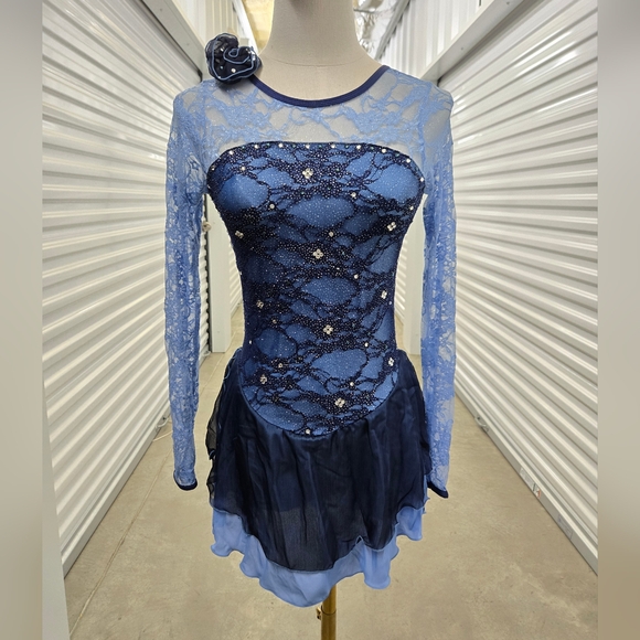 jerrys skating world Dresses & Skirts - Blue figure skating dress